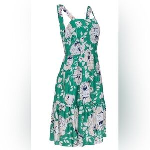 Eliza J Green and Cream Floral Dress